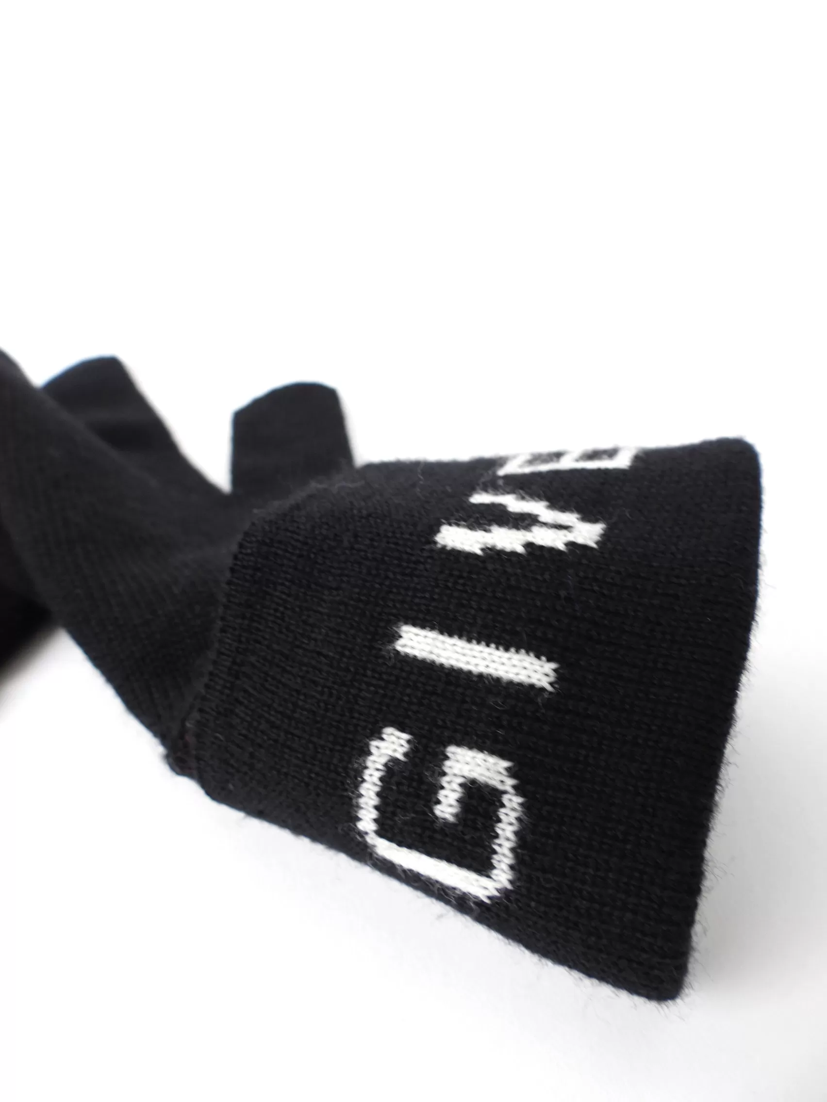 Givenchy Black Stretch Knit Logo Gloves - Ladies L / XL or Men's