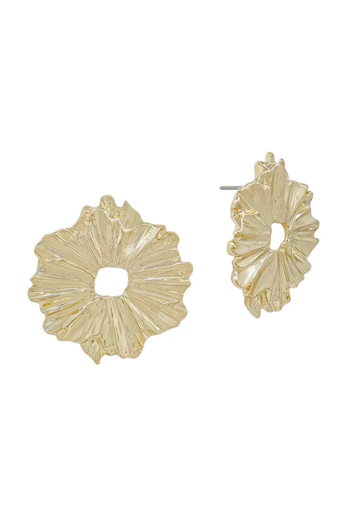 Gold Flower Petal Studs