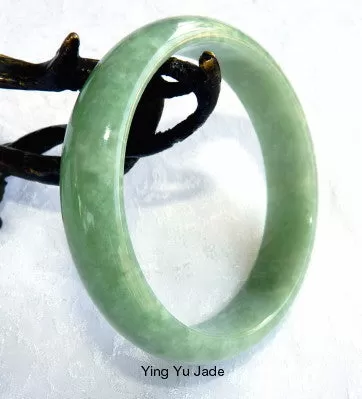 Gorgeous Green Burmese Jadeite Old Mine Bangle Bracelet 56 mm (BB2839)