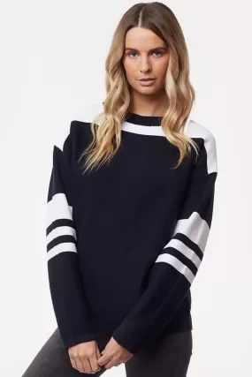 Grace Black White Knit Crew