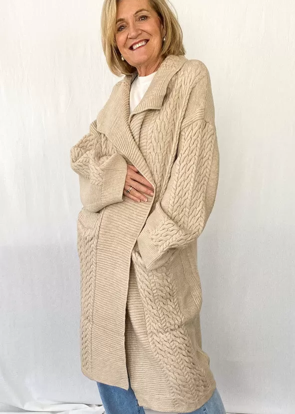 Grace Long Cardi - Natural