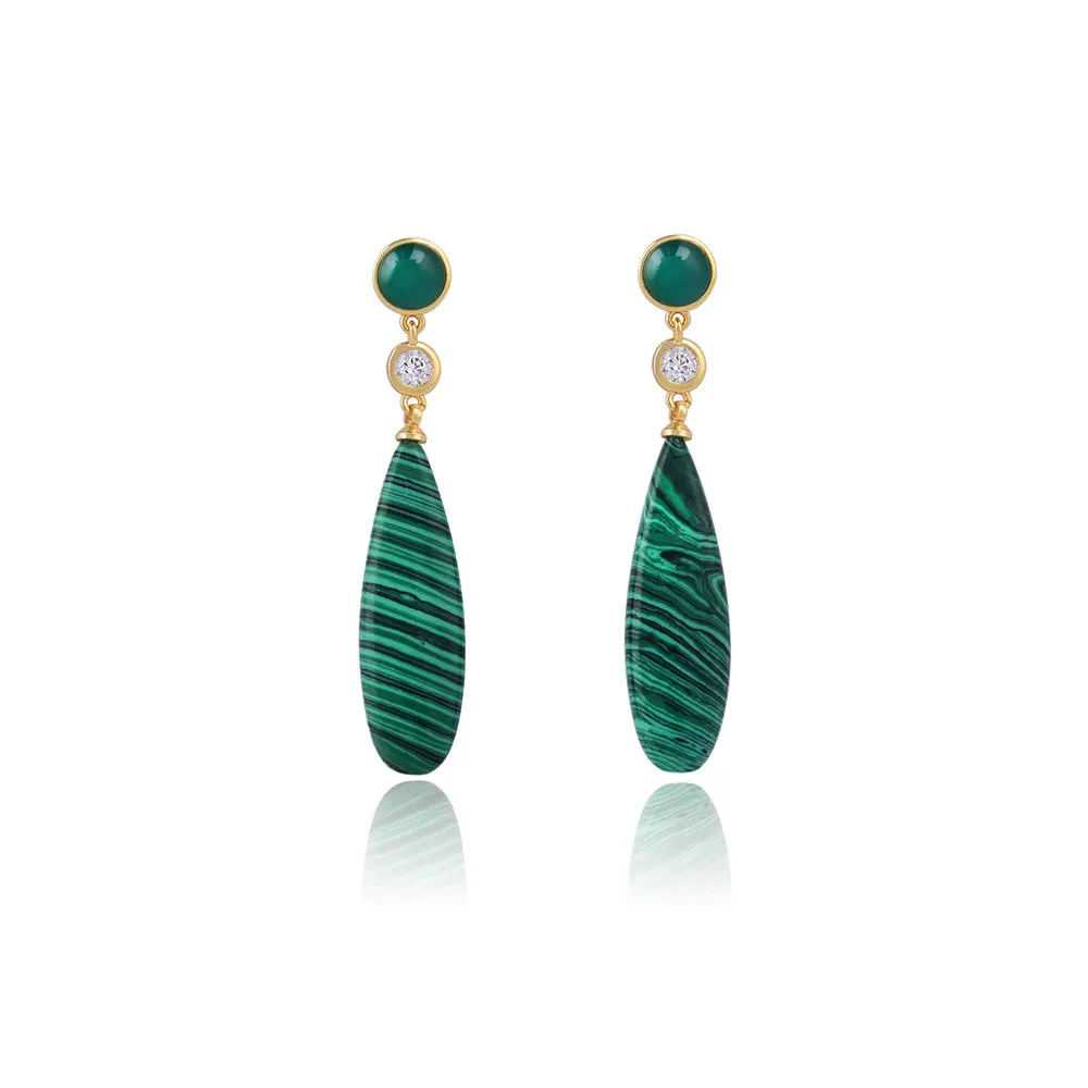 Grace Malachite Drop Earrings