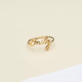 Grace Script Name Ring