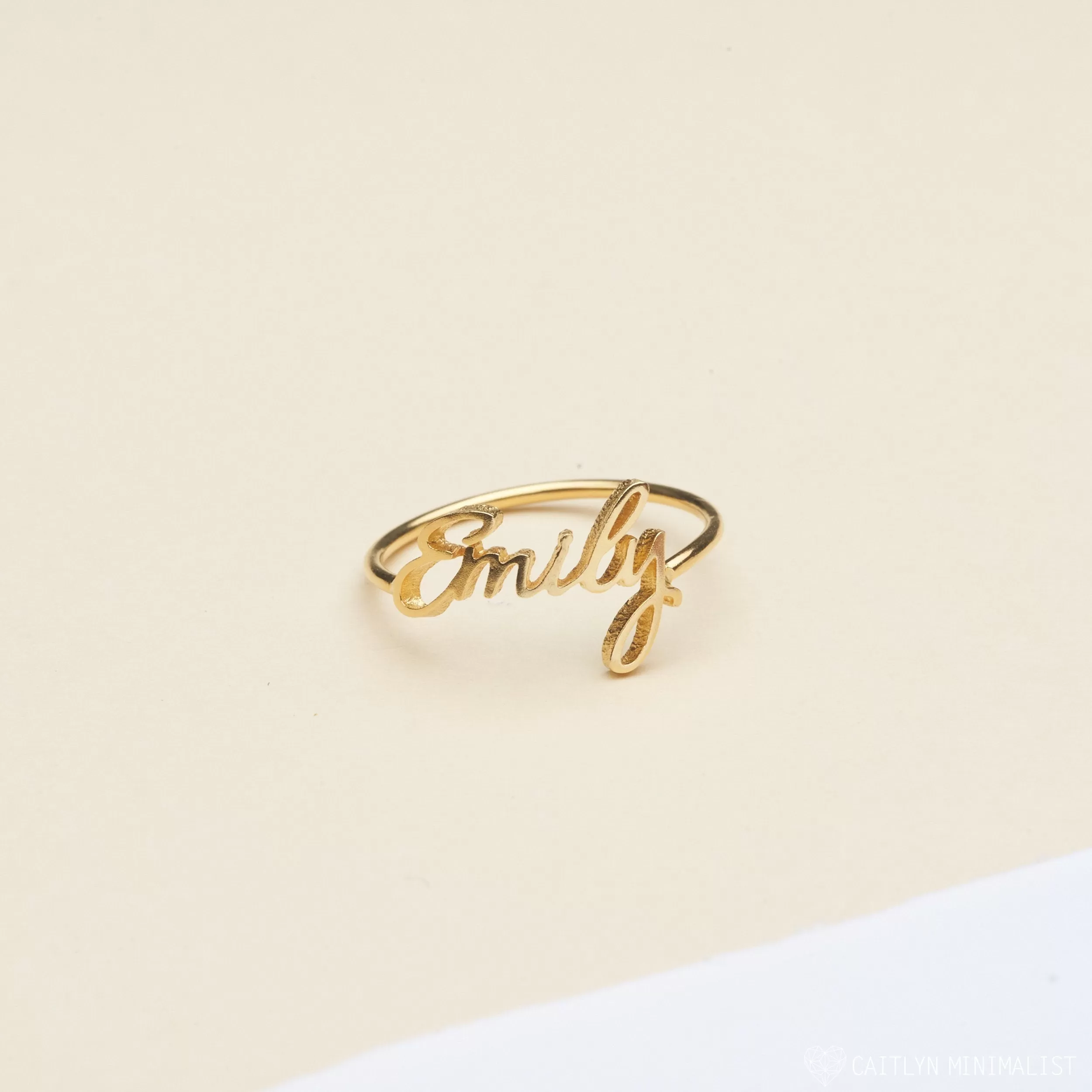 Grace Script Name Ring