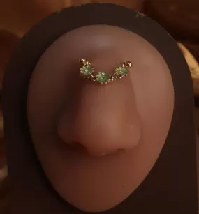 Green Flower Bridge High nostril jewelry