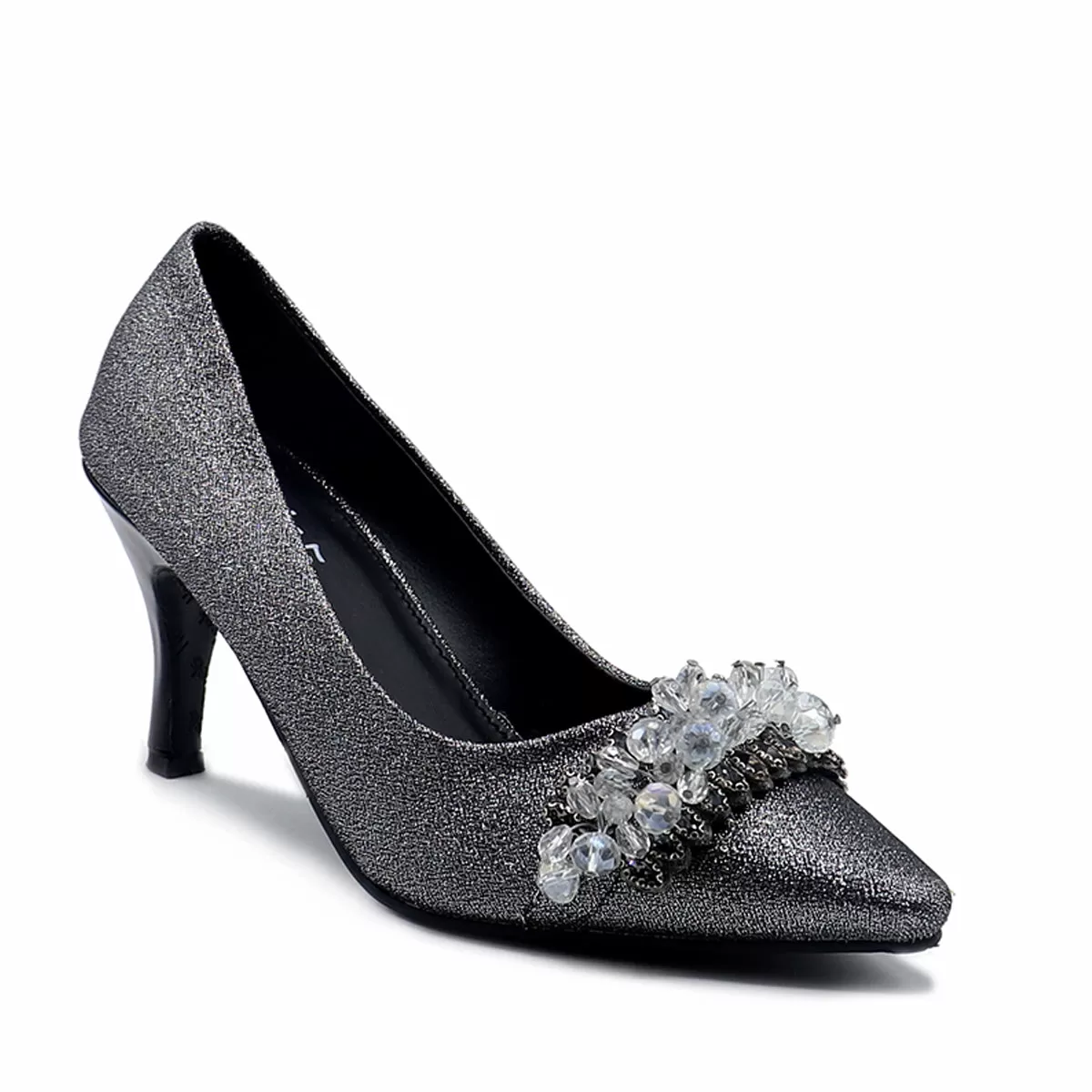 Grey Fancy Court Shoes 087109