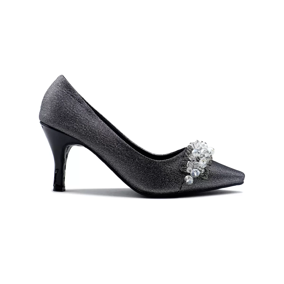 Grey Fancy Court Shoes 087109