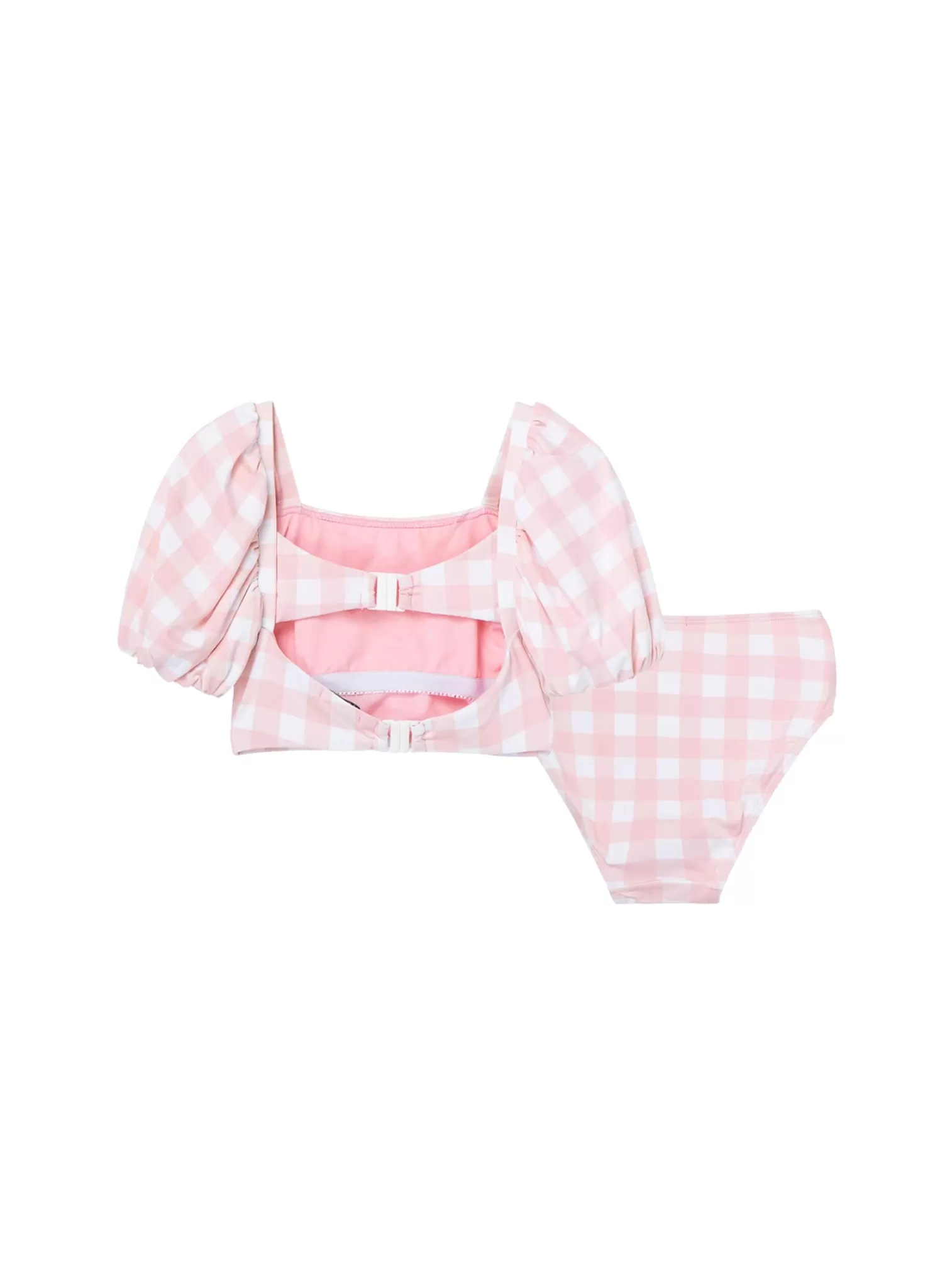 Habitual Kids Plaid Chic Bubble Sleeve Bikini