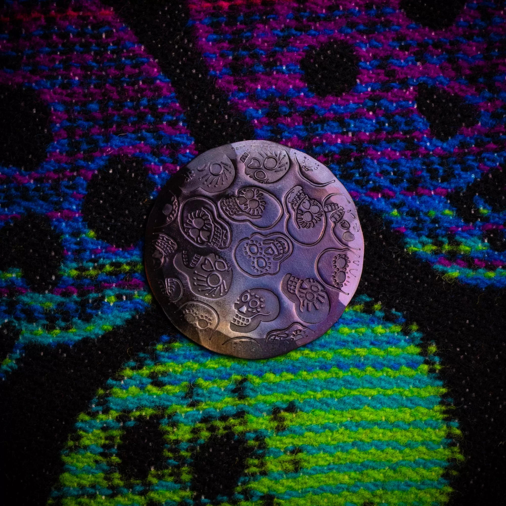 Hand Forged Pendleton Sugar Skulls Ball Mark - Oil Can