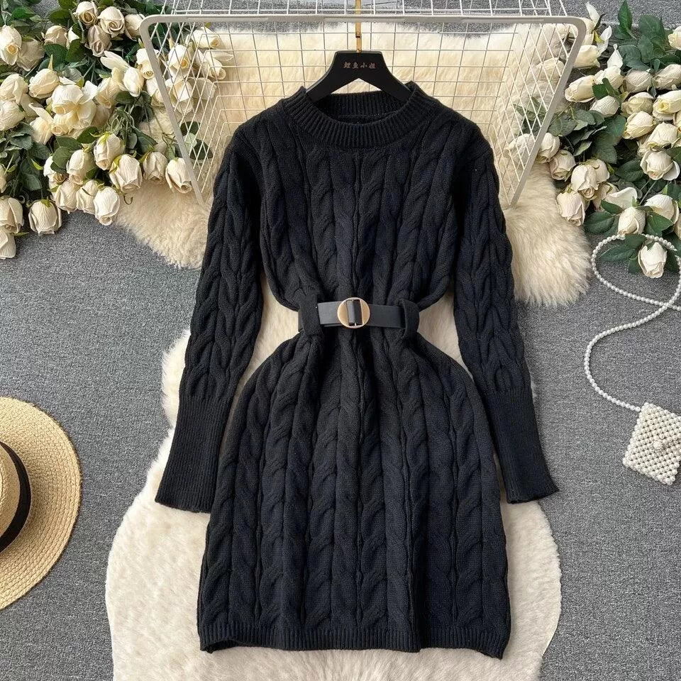 Heathrow Statement Knitted Dress with Belt