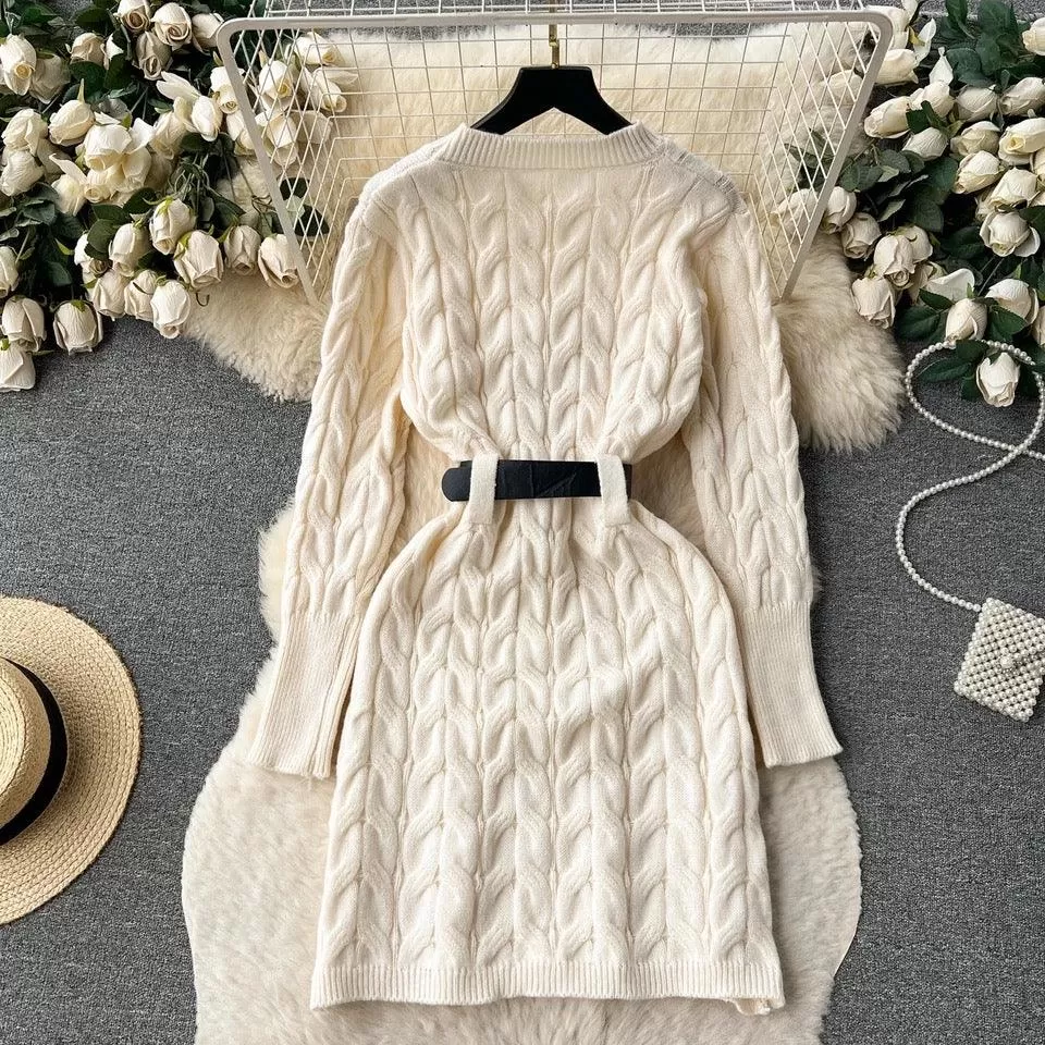 Heathrow Statement Knitted Dress with Belt