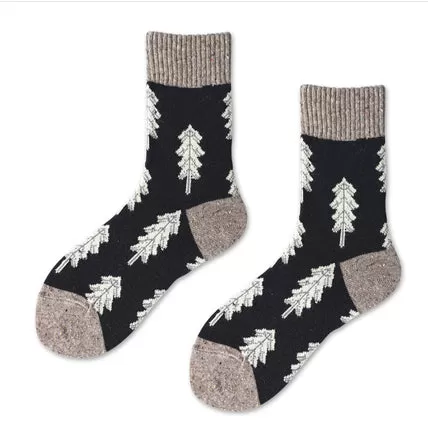 Holiday Special | Wool Socks | Pine Tree (Black)