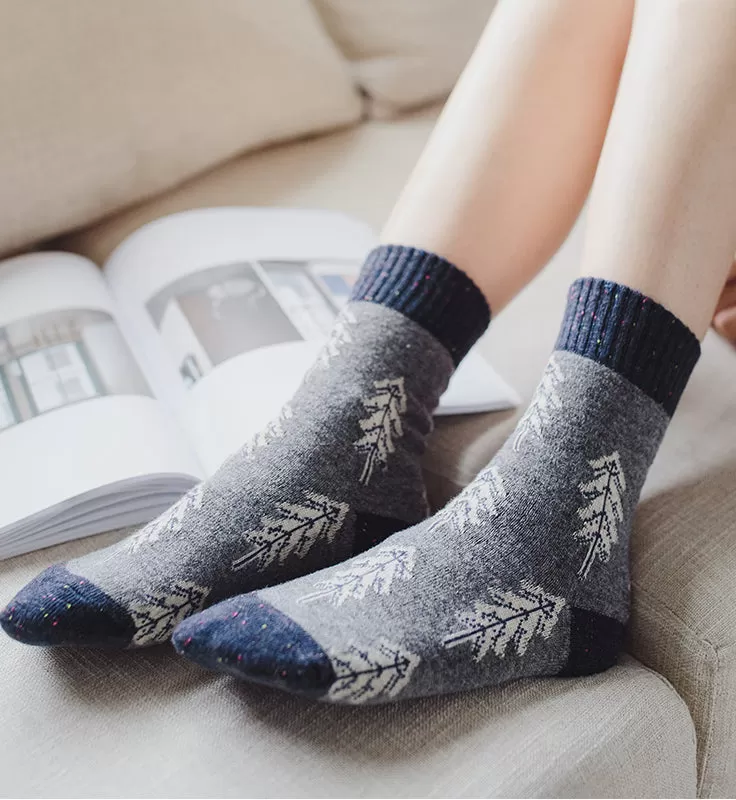 Holiday Special | Wool Socks | Pine Tree (Blue)