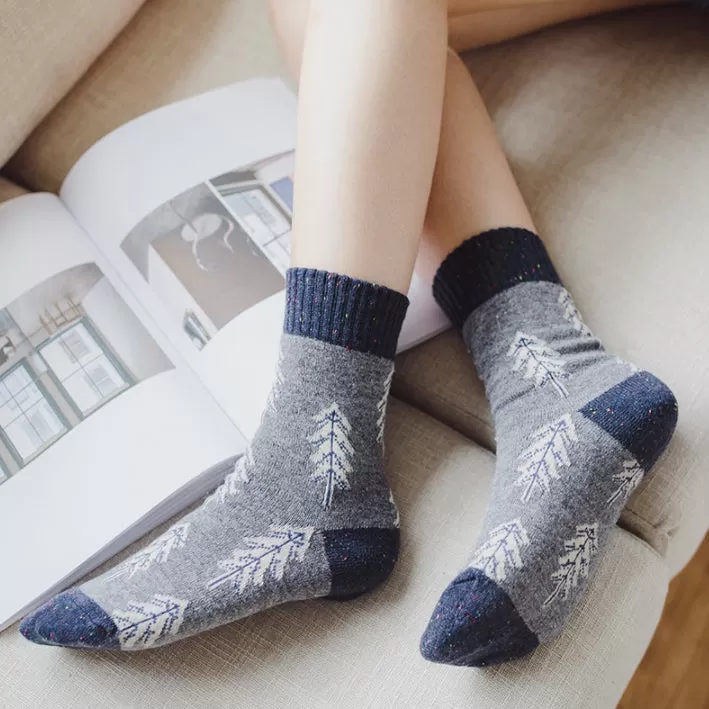 Holiday Special | Wool Socks | Pine Tree (Blue)