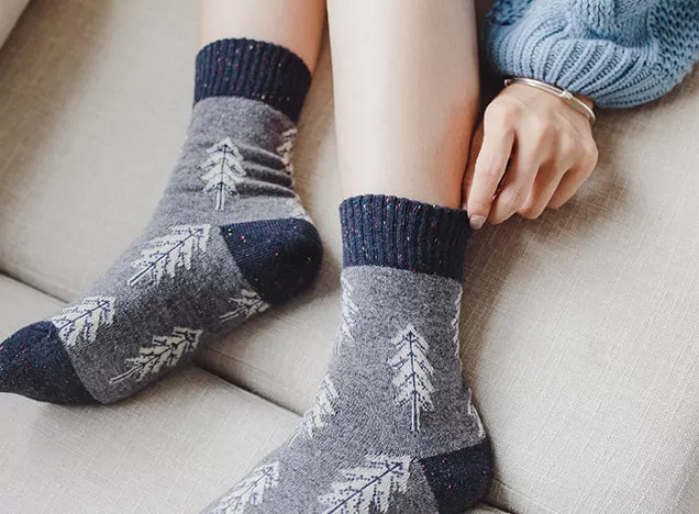 Holiday Special | Wool Socks | Pine Tree (Blue)