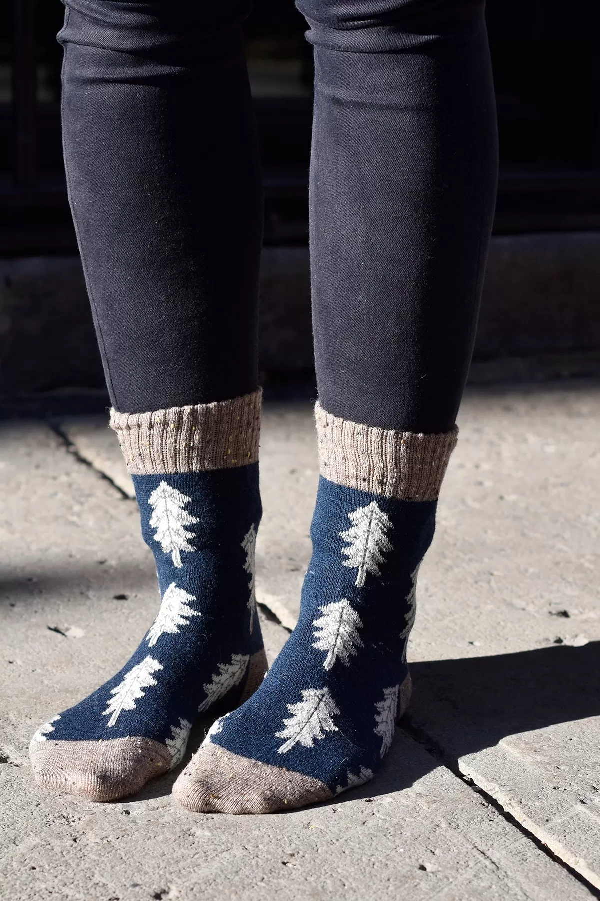 Holiday Special | Wool Socks | Pine Tree (Navy Blue)