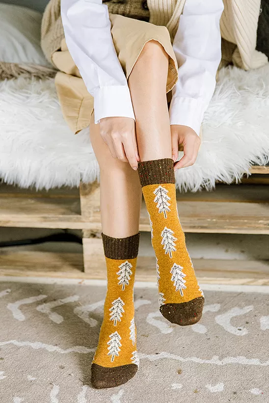 Holiday Special | Wool Socks | Pine Tree (Yellow)