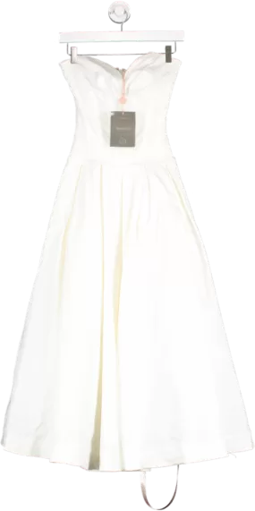 House of CB White Lady Strapless Midi Dress UK XS