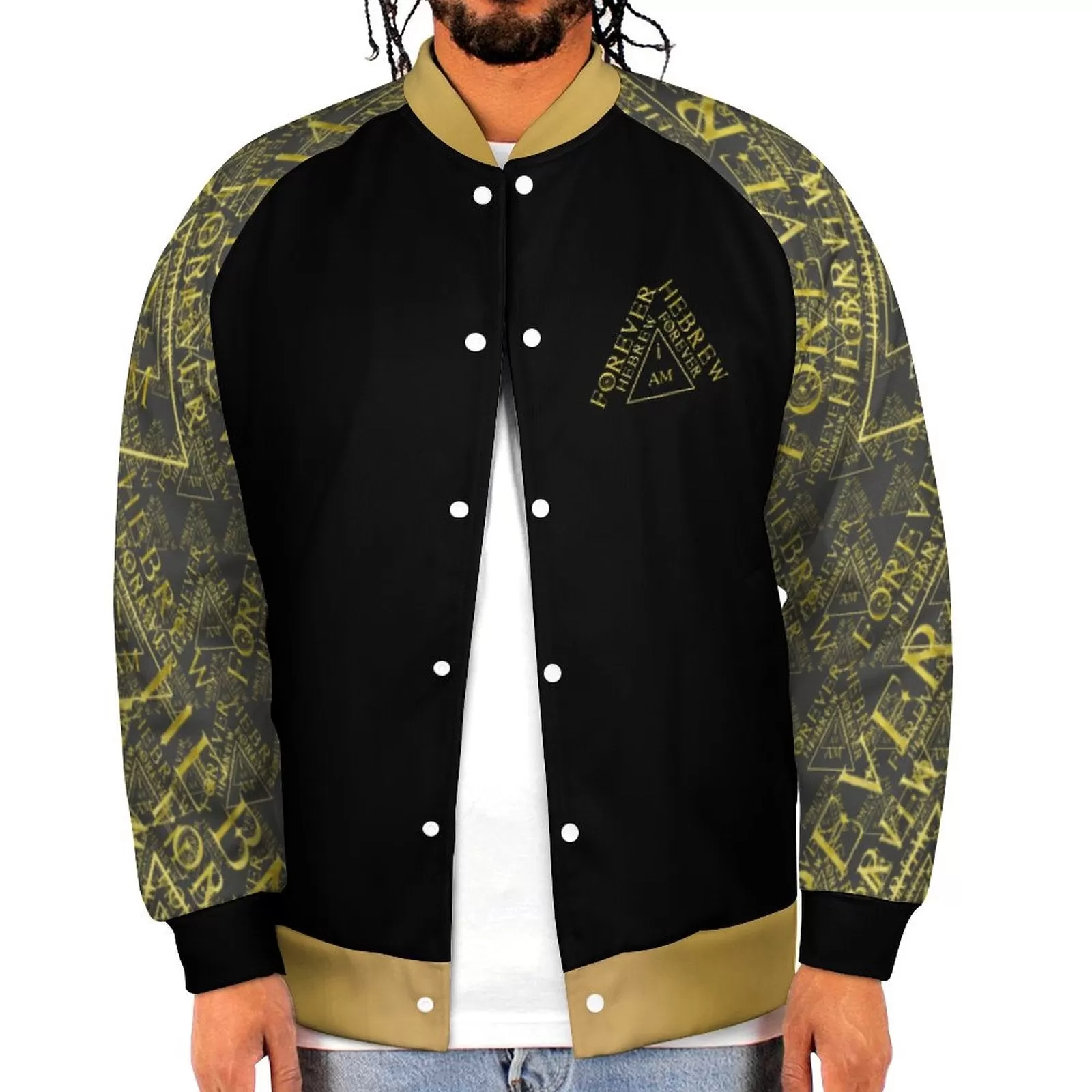 I AM HEBREW 03-01 Men's Designer Varsity Jacket