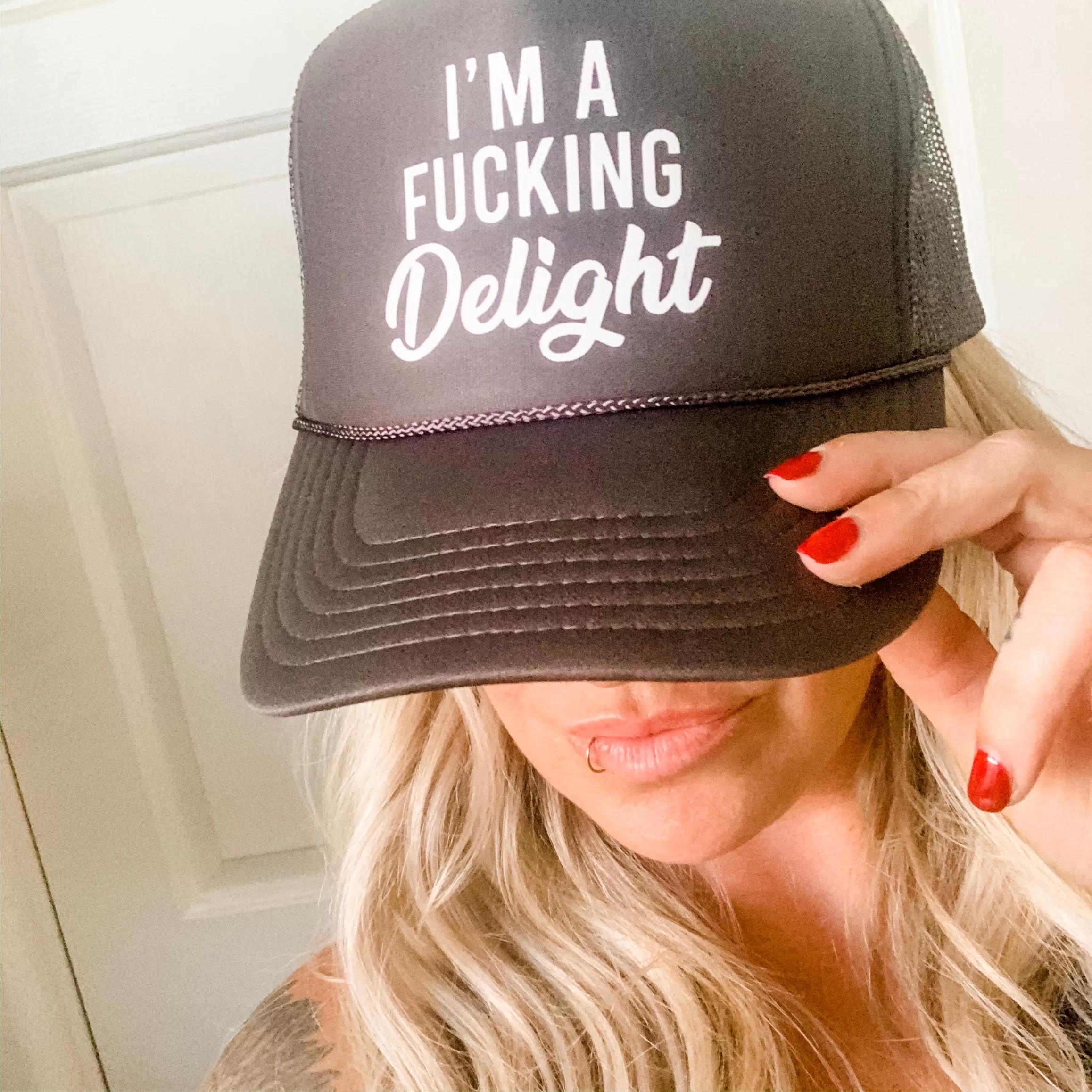 I’m a Delight Trucker Hat- Gray & White