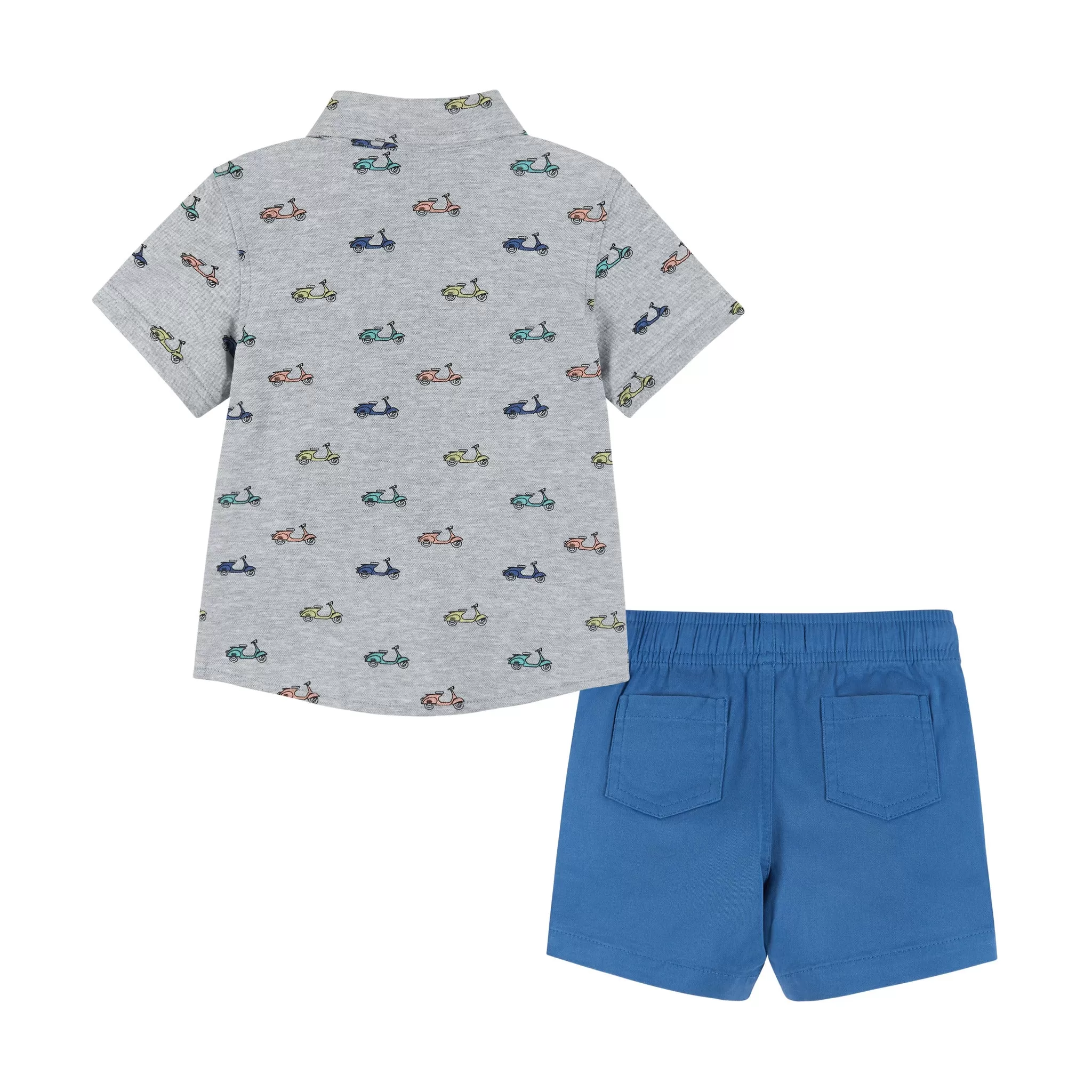 Infant Short Sleeve Knit Buttondown and Shorts Set | Scooters