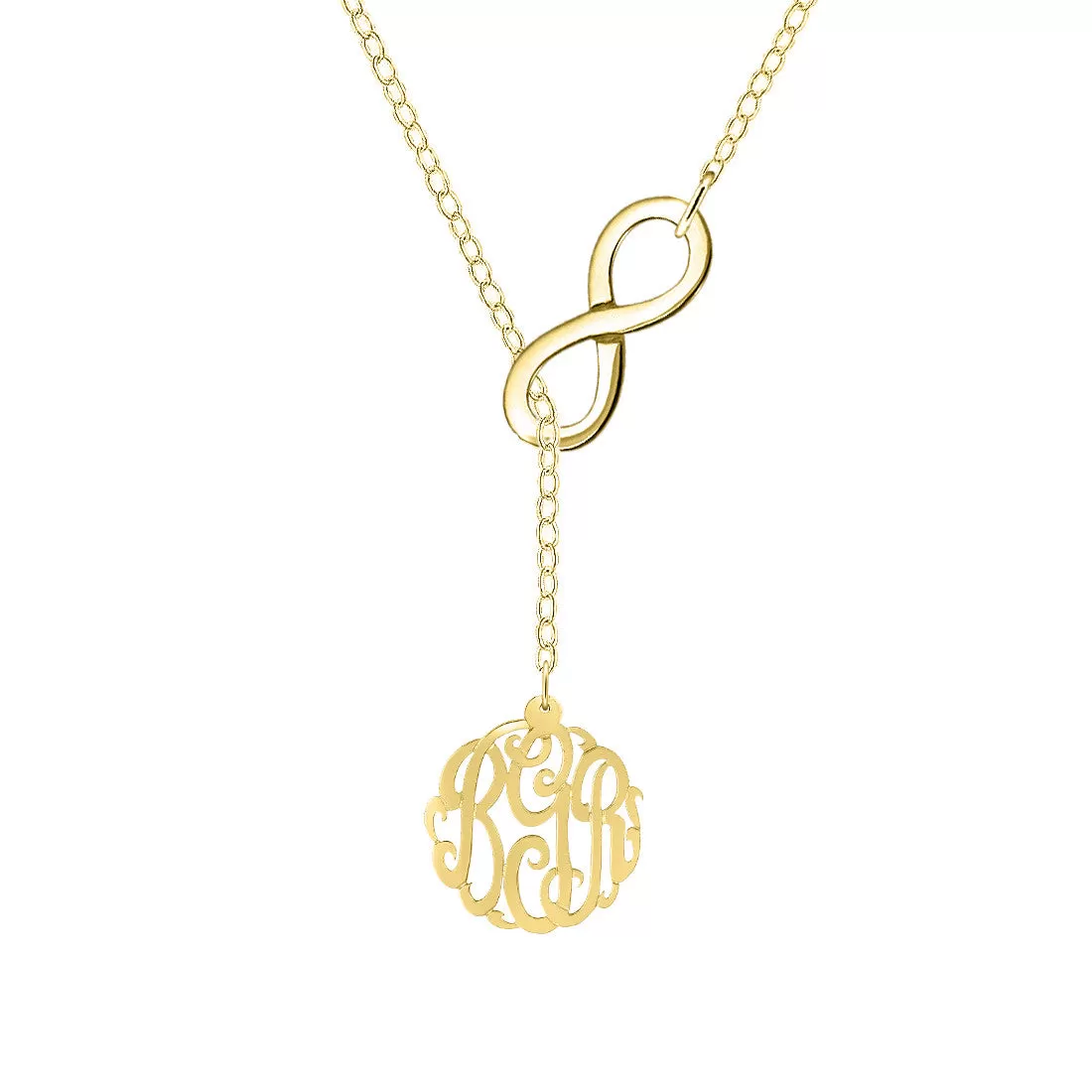 Infinity Monogram Lariat Necklace