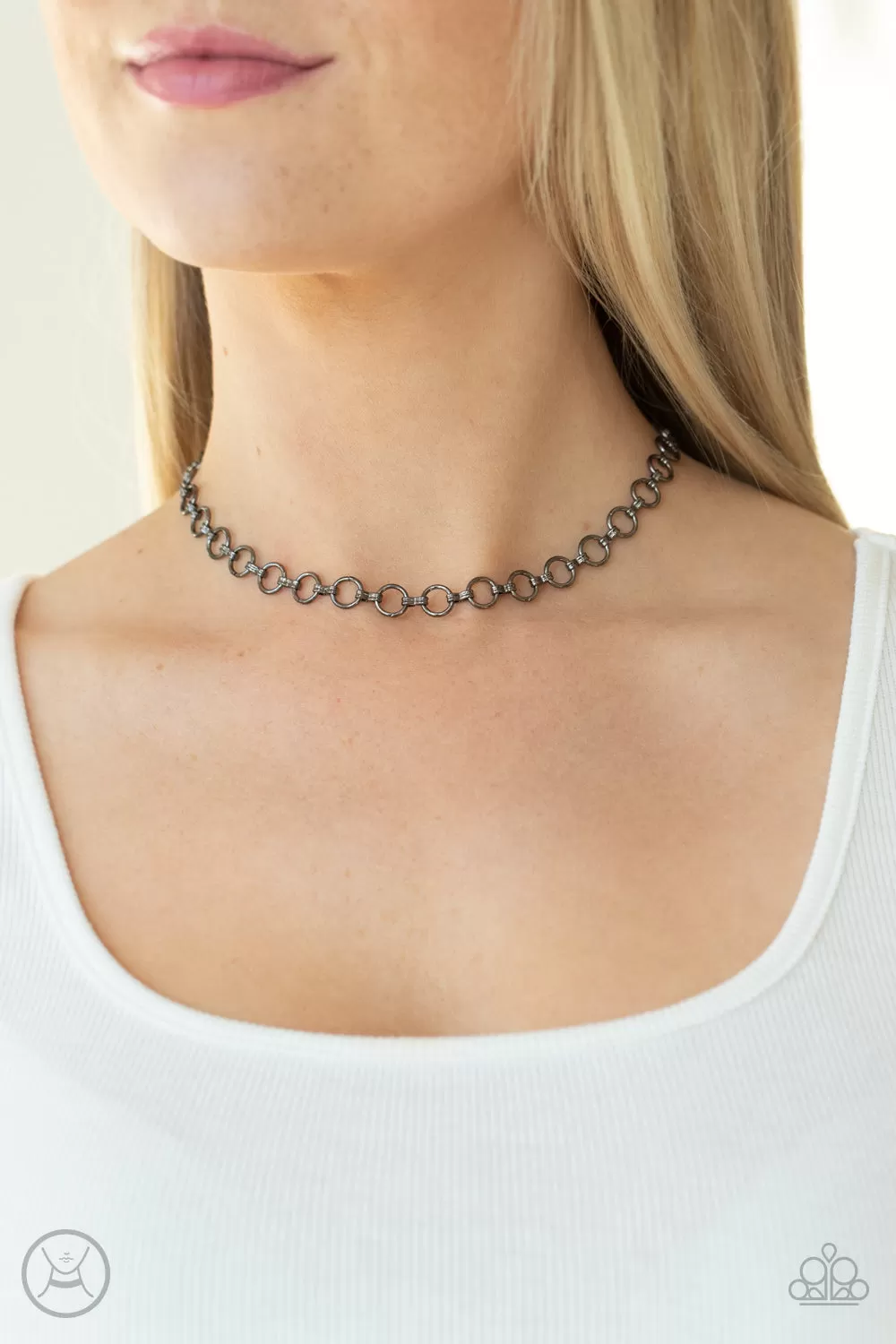 Insta Connection - Black Choker Necklace