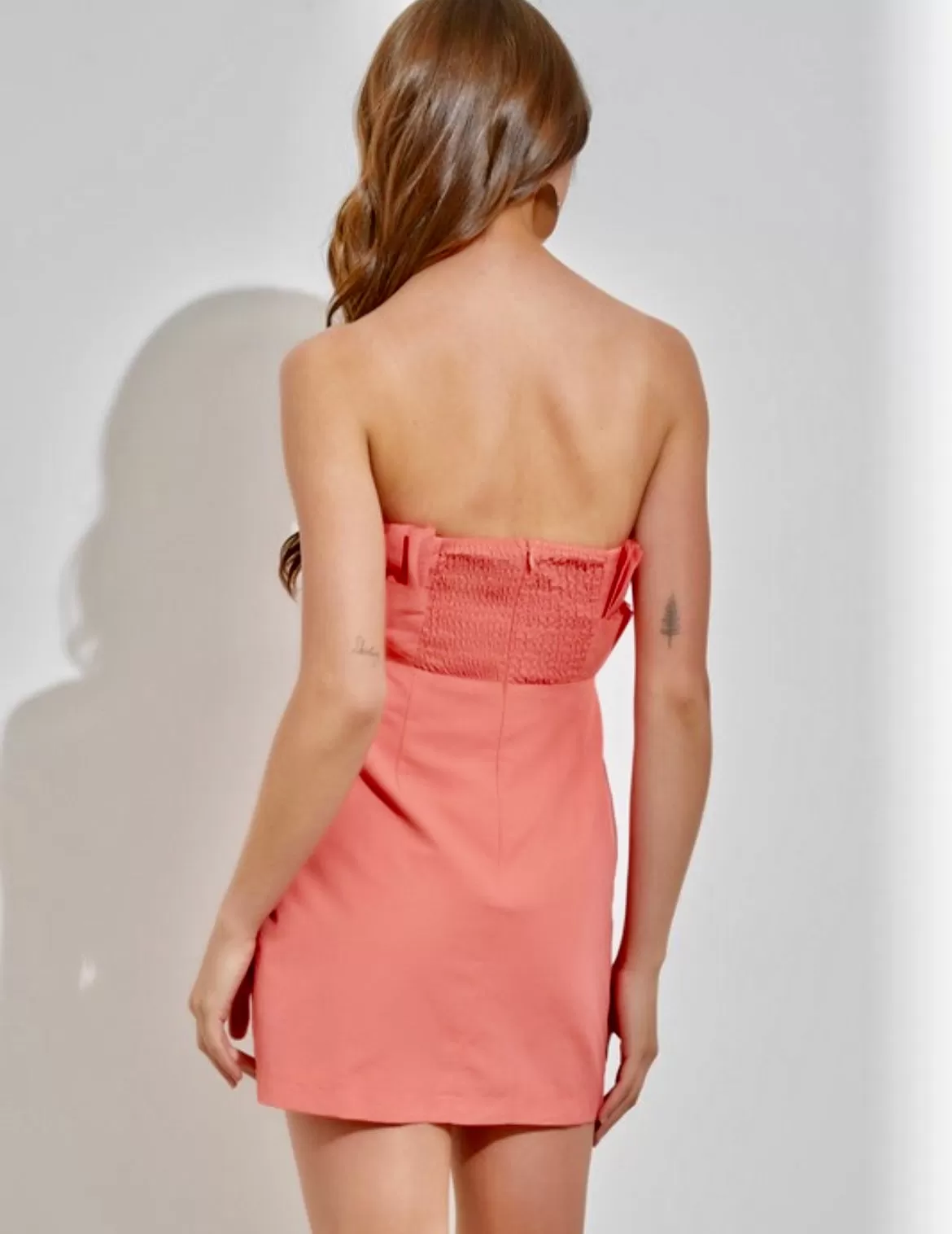 Jenna strapless coral dress