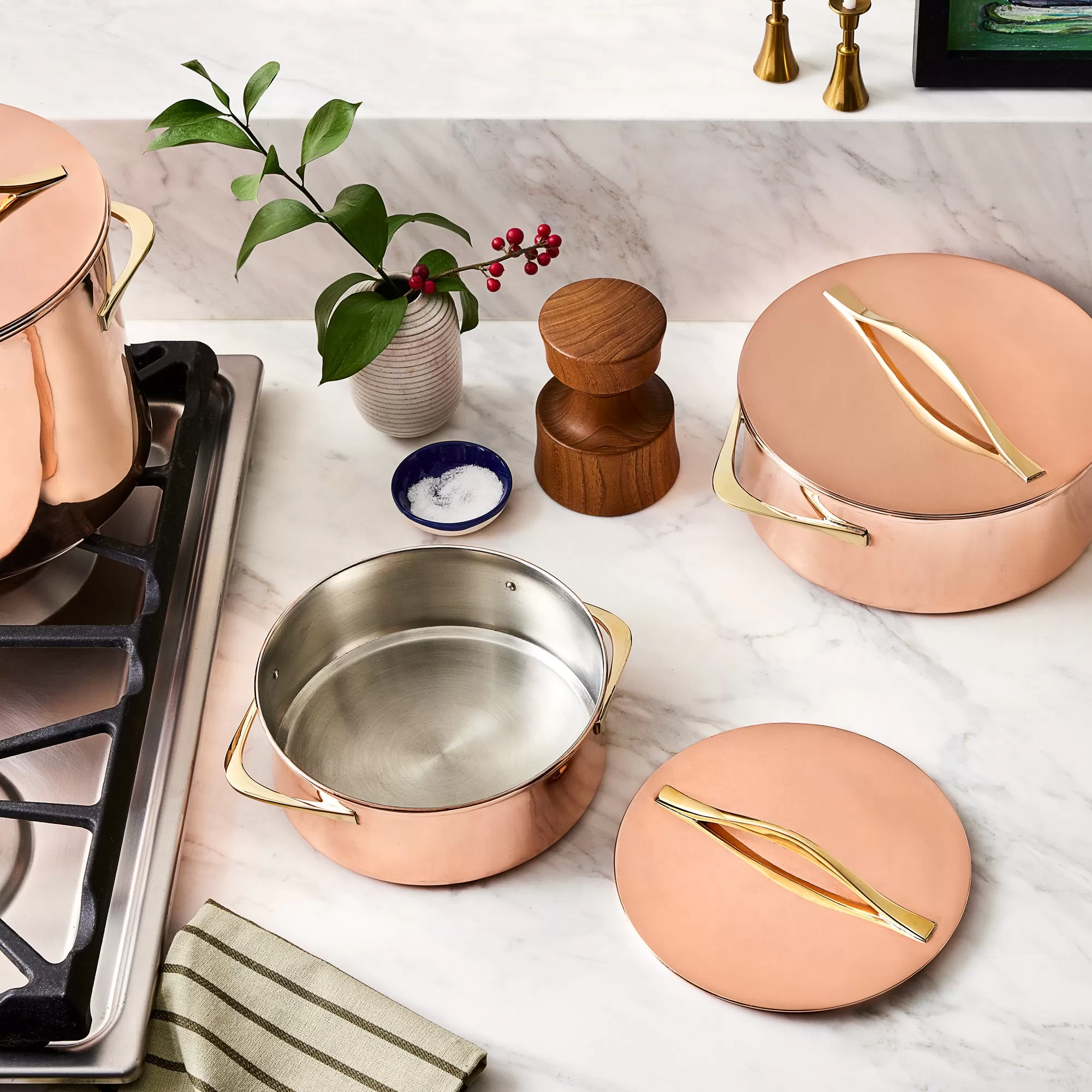 JHQ Copper 2 Qt.Casserole with Lid