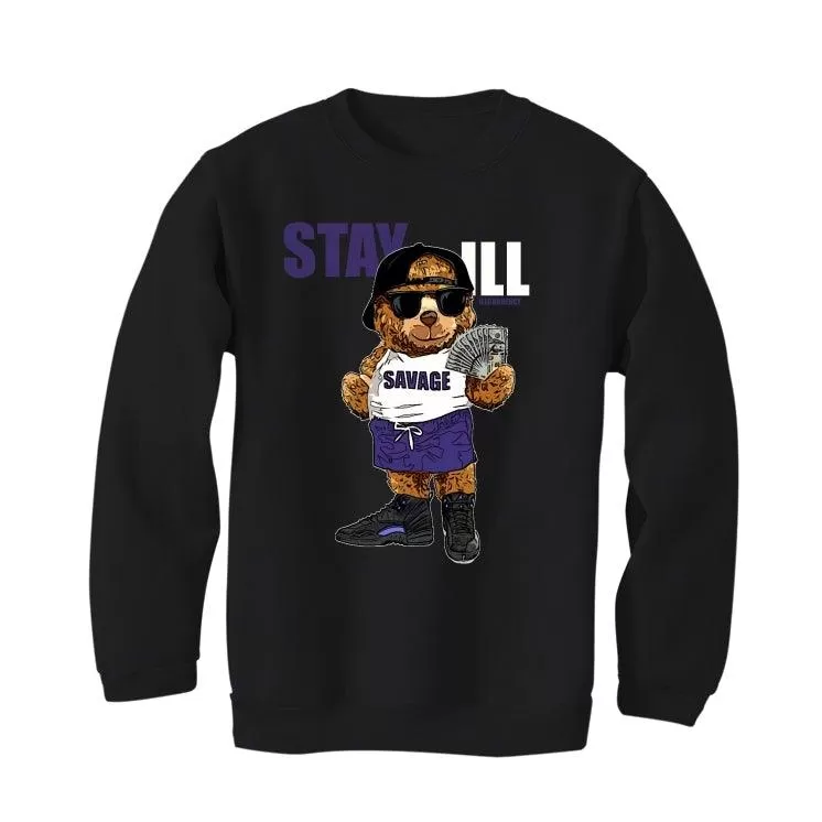 Jordan 12 Retro Black Dark Concord Black T-Shirt (Stay ill)