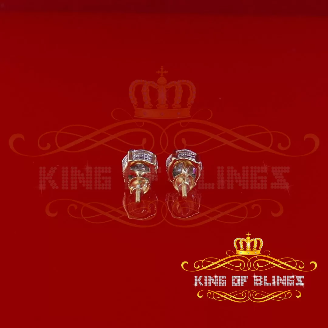 King of Bling's 1.74ct Sterling Yellow 925 Silver Cubic Zirconia Women's & Men's Round Earrings