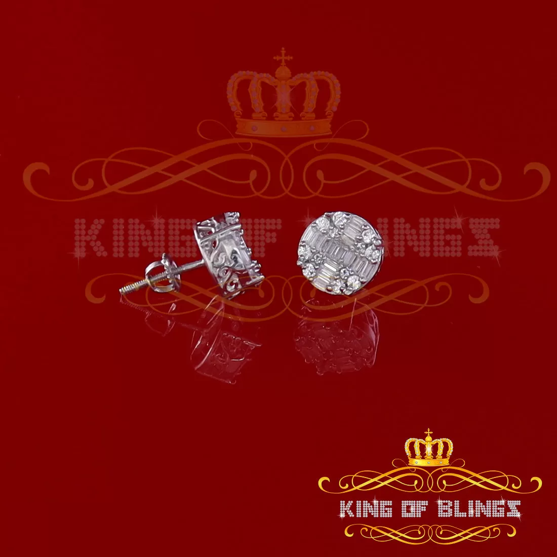 King of Blings- Hip Hop White 925 Silver 1.06ct Cubic Zirconia Women's & Men's style Earrings