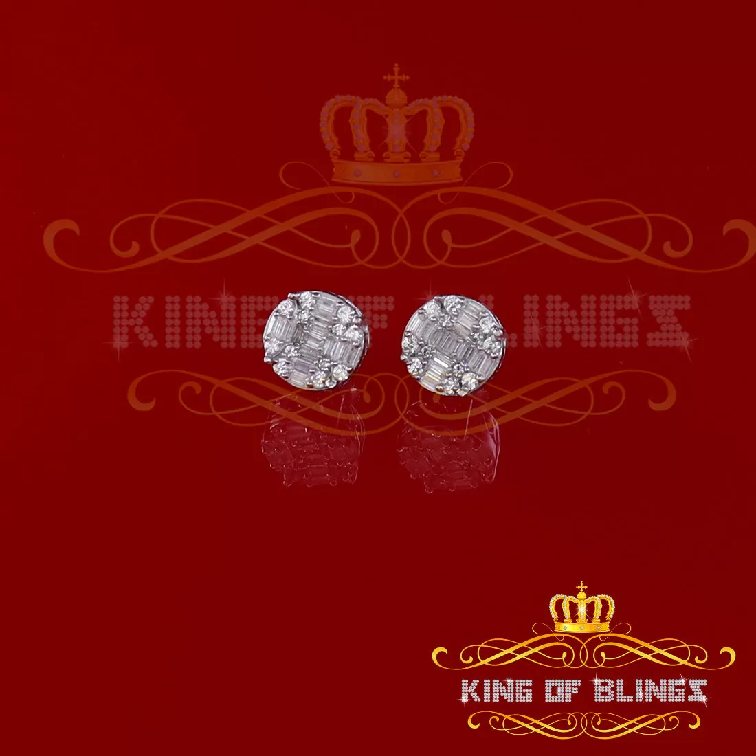 King of Blings- Hip Hop White 925 Silver 1.06ct Cubic Zirconia Women's & Men's style Earrings