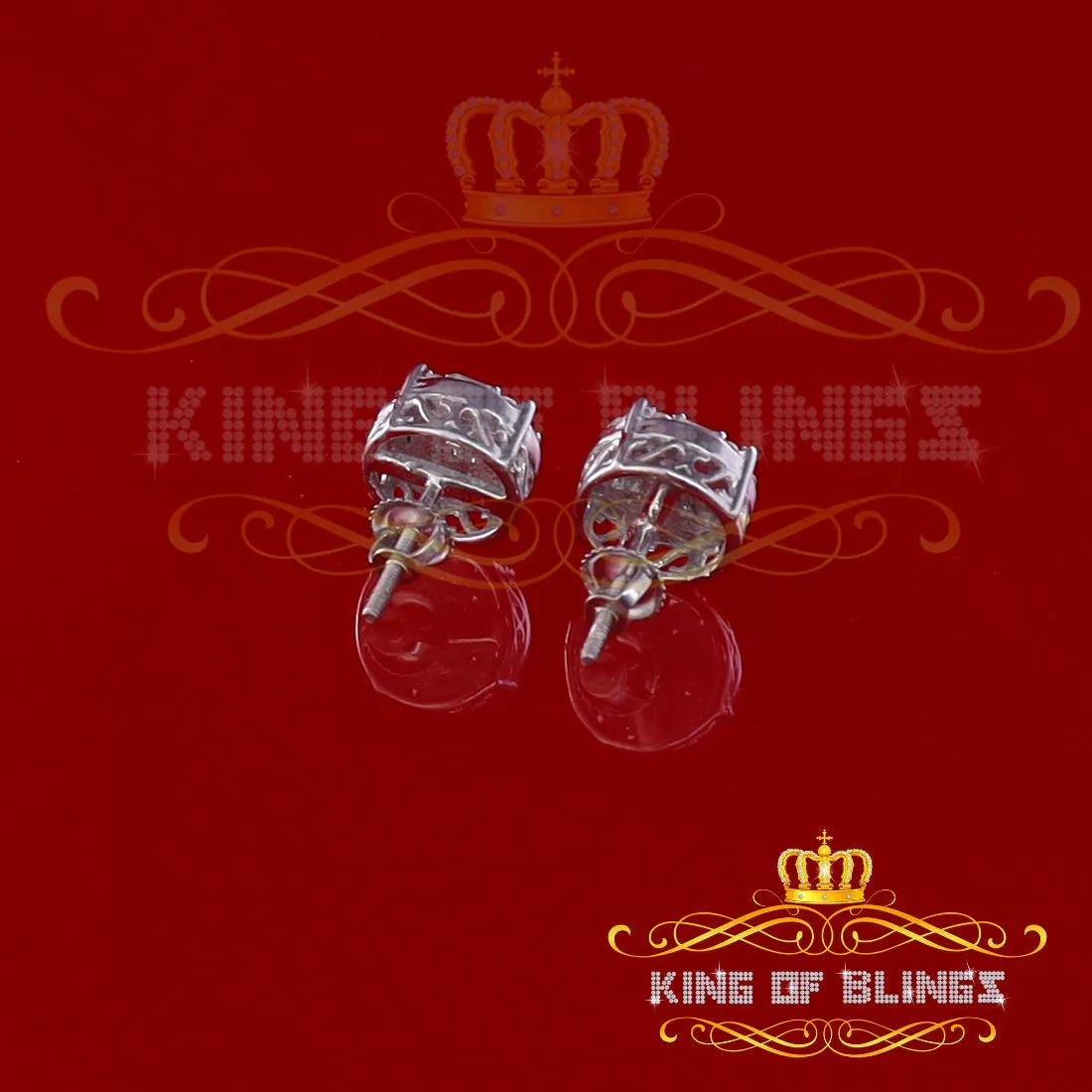 King of Blings- Hip Hop White 925 Silver 1.06ct Cubic Zirconia Women's & Men's style Earrings