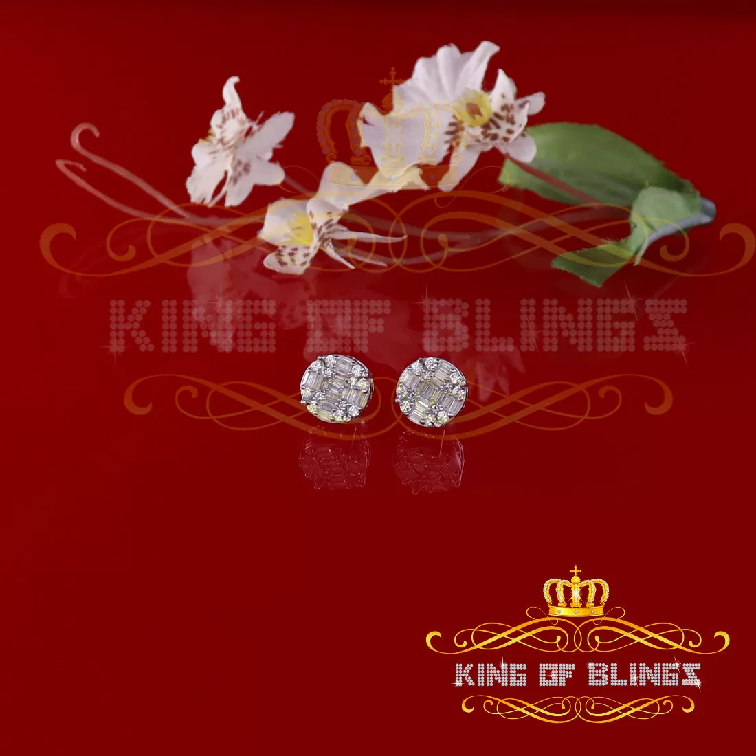 King of Blings- Hip Hop White 925 Silver 1.06ct Cubic Zirconia Women's & Men's style Earrings