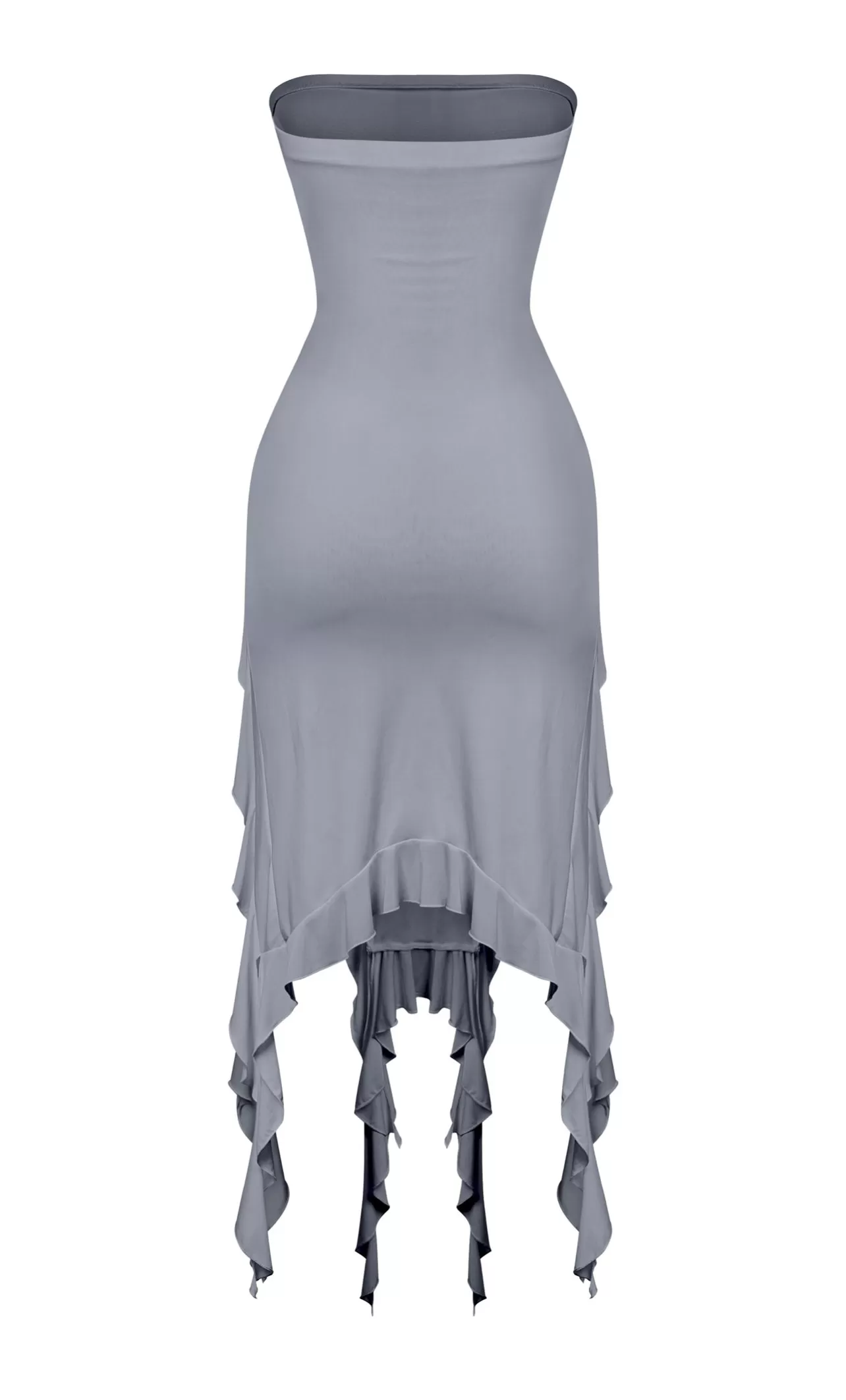 Kylie Strapless Mini Ruffled Asymmetrical Dress