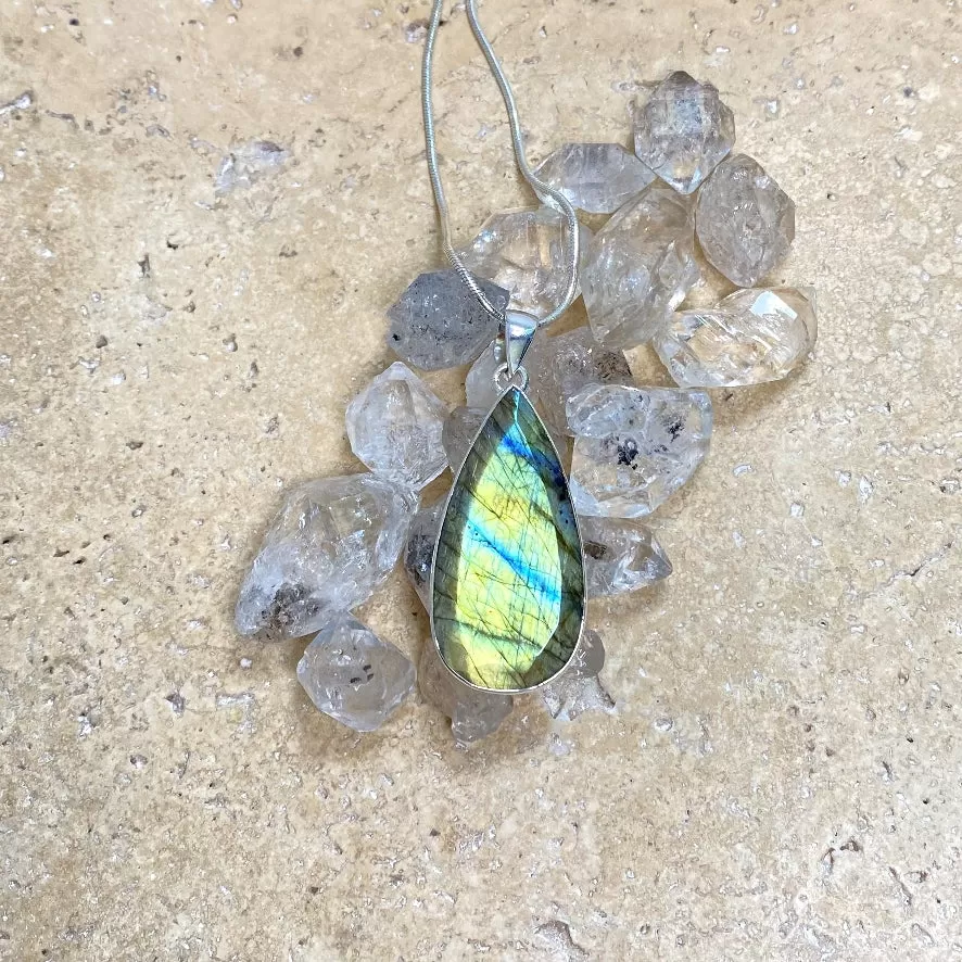 Labradorite Teardrop Pendant - Grace