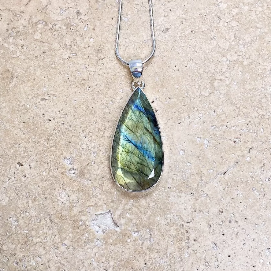 Labradorite Teardrop Pendant - Grace