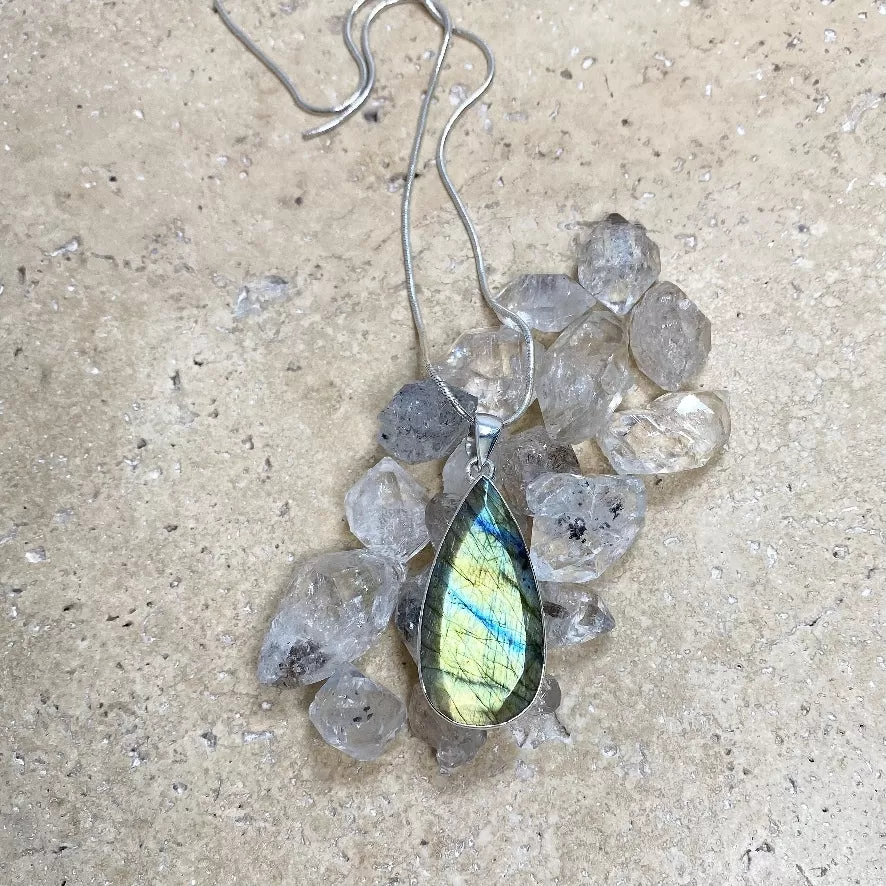 Labradorite Teardrop Pendant - Grace