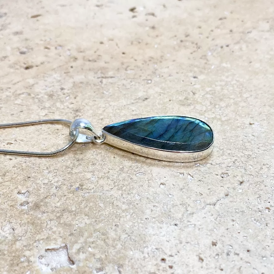 Labradorite Teardrop Pendant - Grace