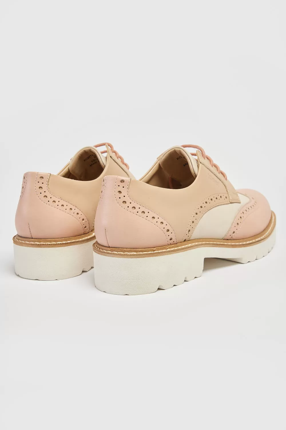 Ladies Lace Up Brogues Pod Leather Ladies Shoes Pink Kortney