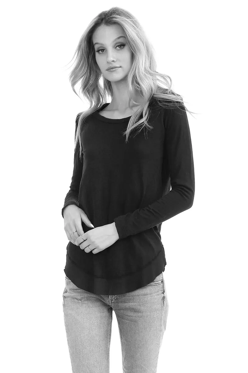 Long Sleeve Round Hem Tee