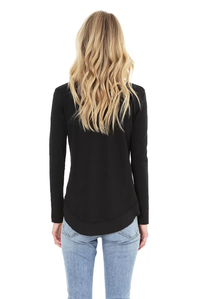 Long Sleeve Round Hem Tee