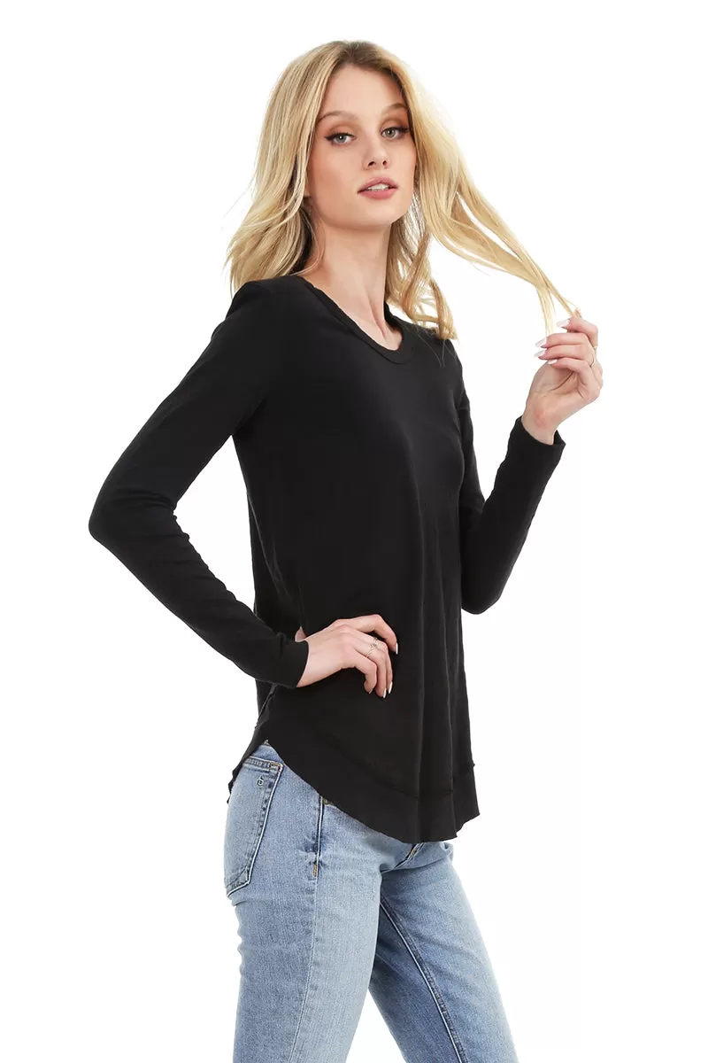 Long Sleeve Round Hem Tee