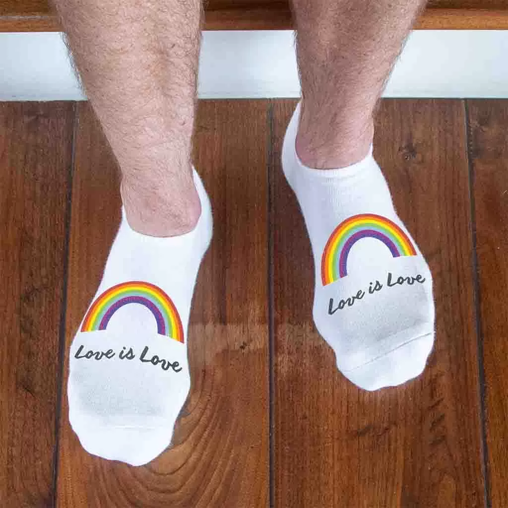 Love is Love Gay Pride Rainbow No Show Socks