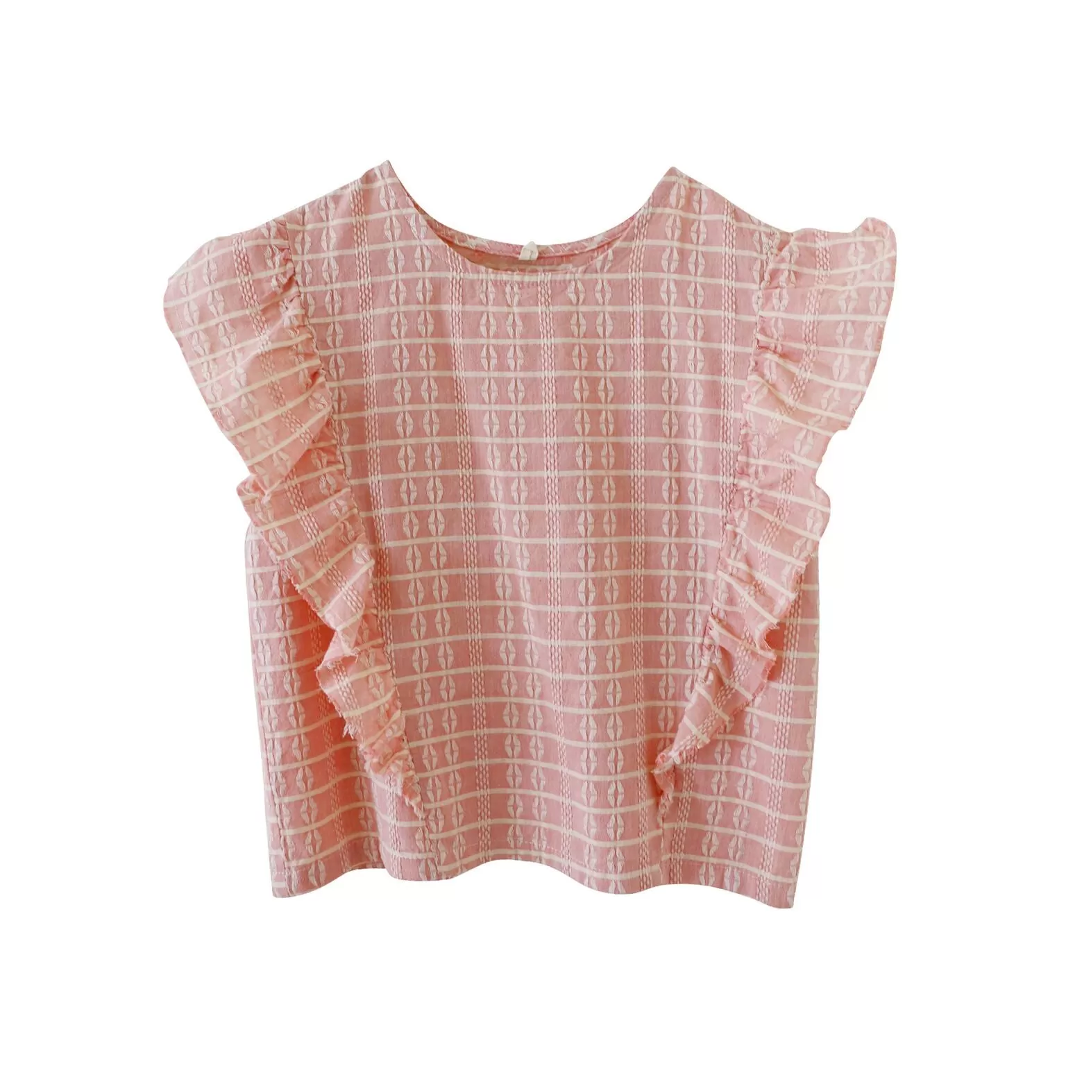 Mckinley Block Ruffle Top Pink