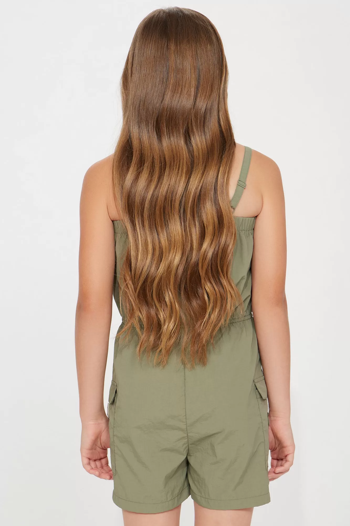 Mini True To Self Cargo Romper - Olive