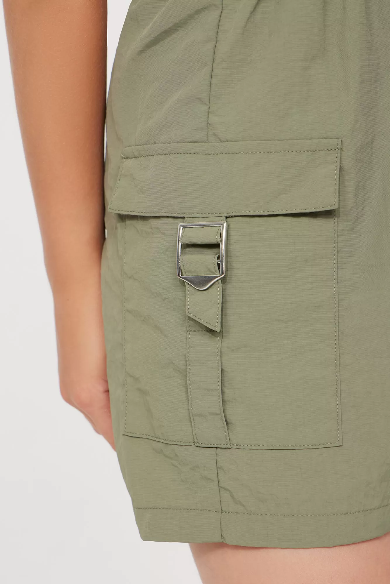 Mini True To Self Cargo Romper - Olive