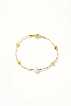 Mixed 18K Gold Pearl Bracelet