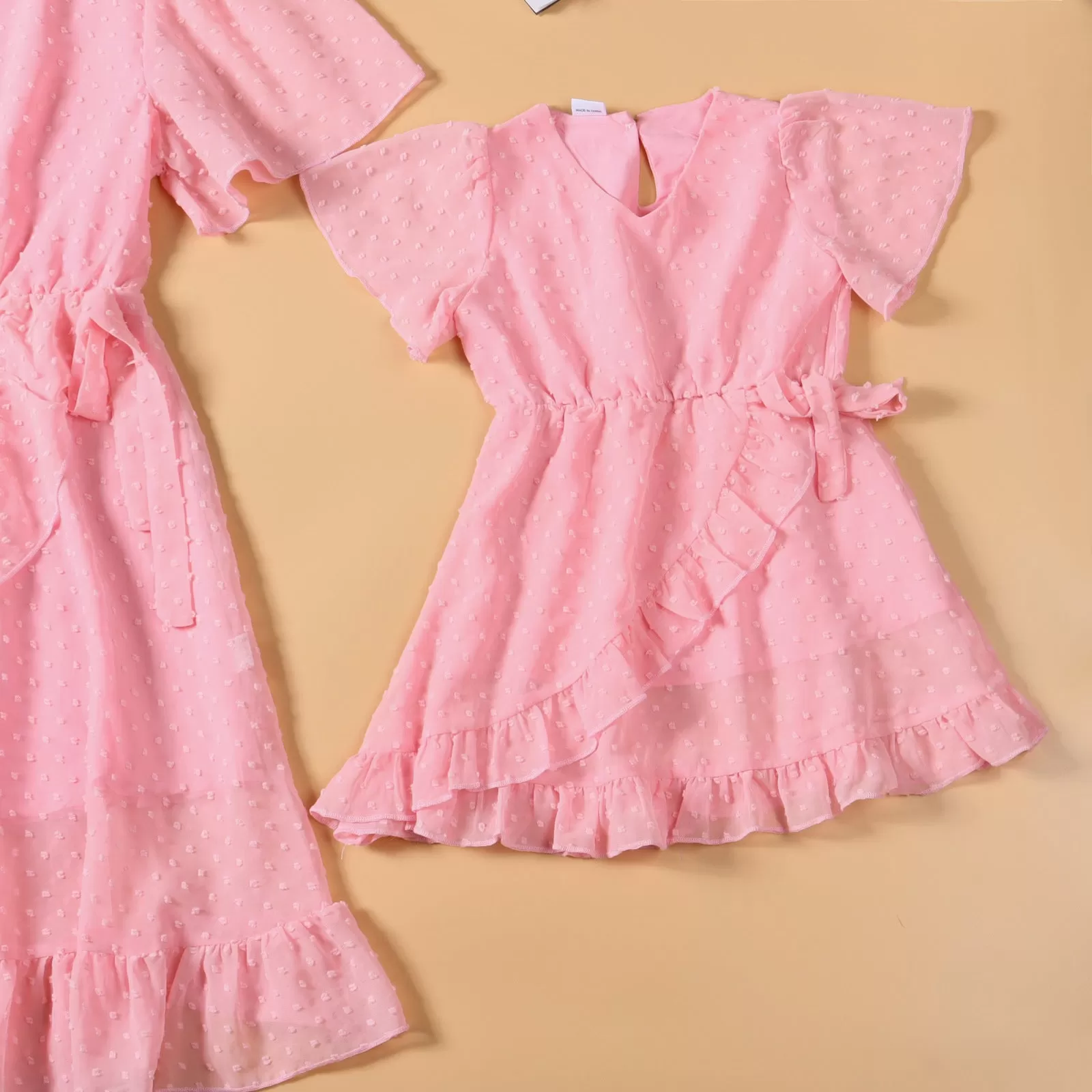 Mommy And Me Kid Solid Color Dresses